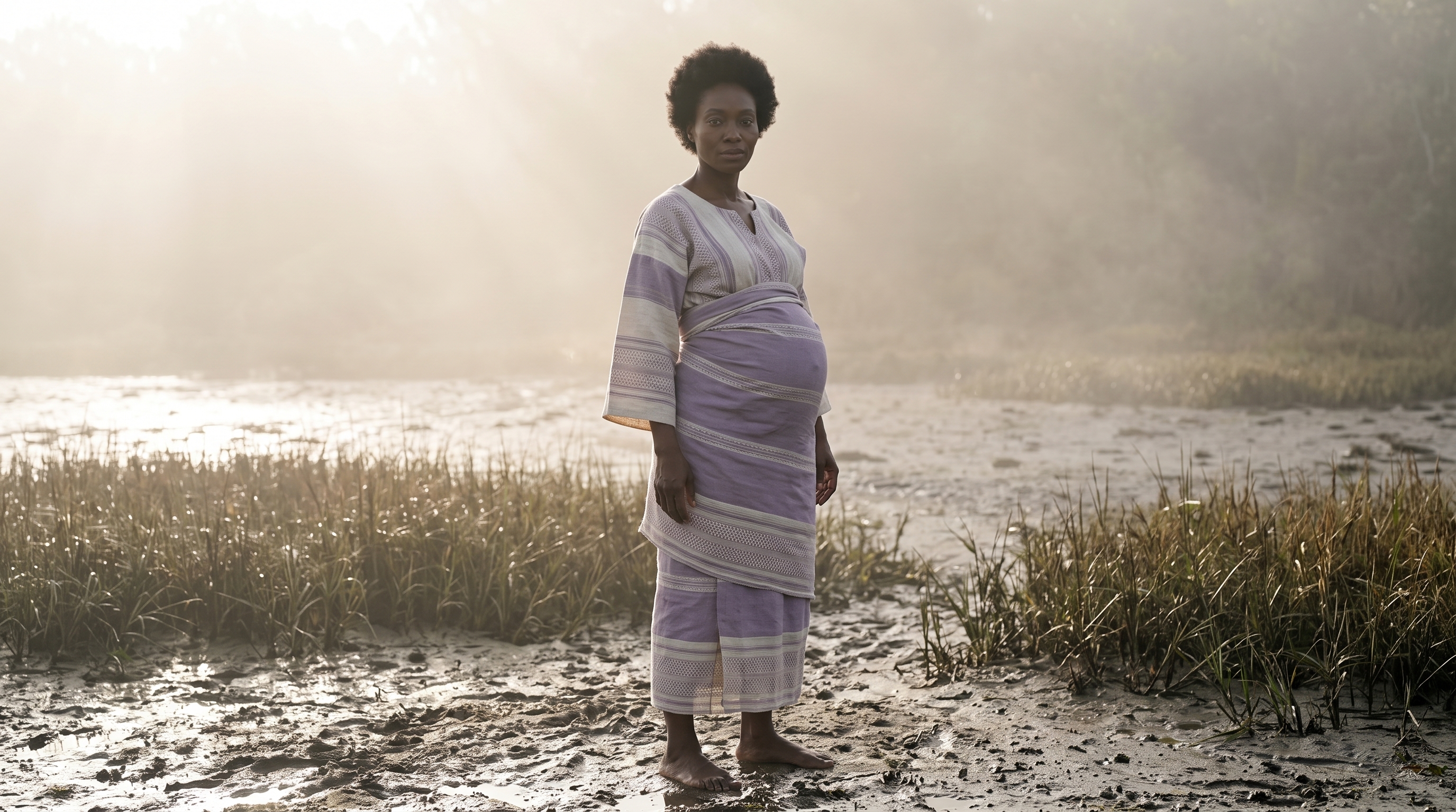 Woman in maternity wrap